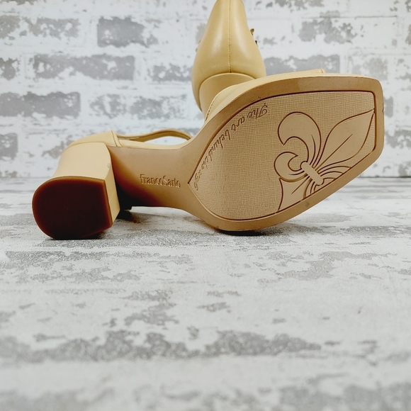 NEW Franco Sarto Dima Beige Block Heel Sandals E665 - Picture 7 of 12
